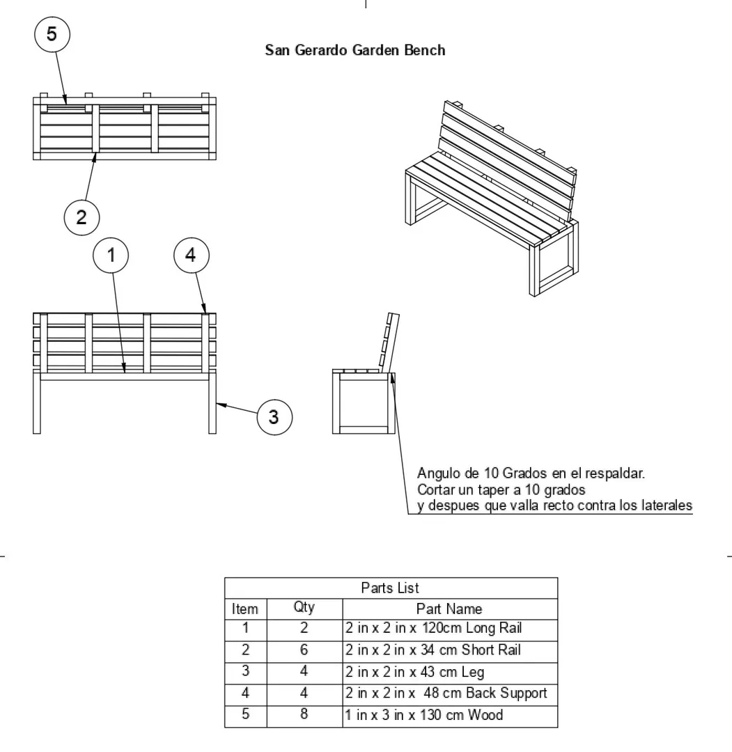 Garden Benches Design Parts